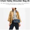 image:imageCOACH Womens Pebble Tabby Shoulder Bag  Quilted 26 with ChainLight Denim Suede
