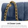 image:imageCOACH Womens Pebble Tabby Shoulder Bag  Quilted 26 with ChainLight Denim Suede