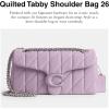 image:imageCOACH Womens Pebble Tabby Shoulder Bag  Quilted 26 with ChainSoft Purple