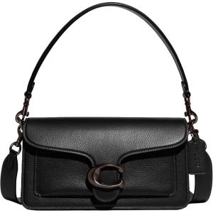 image:imageCOACH Womens Pebble Tabby Shoulder Bag  Quilted 26 with ChainPolished Pebble LeatherPewterBlack