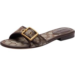 image:imageCOACH womens Margot Flat SandalOakMaple