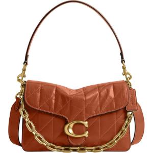 image:imageQuilted Glazed Leather Chain Tabby Shoulder Bag with Chain