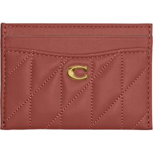 image:imageCoach Womens Refined Leather Card CaseB4Dark Peach